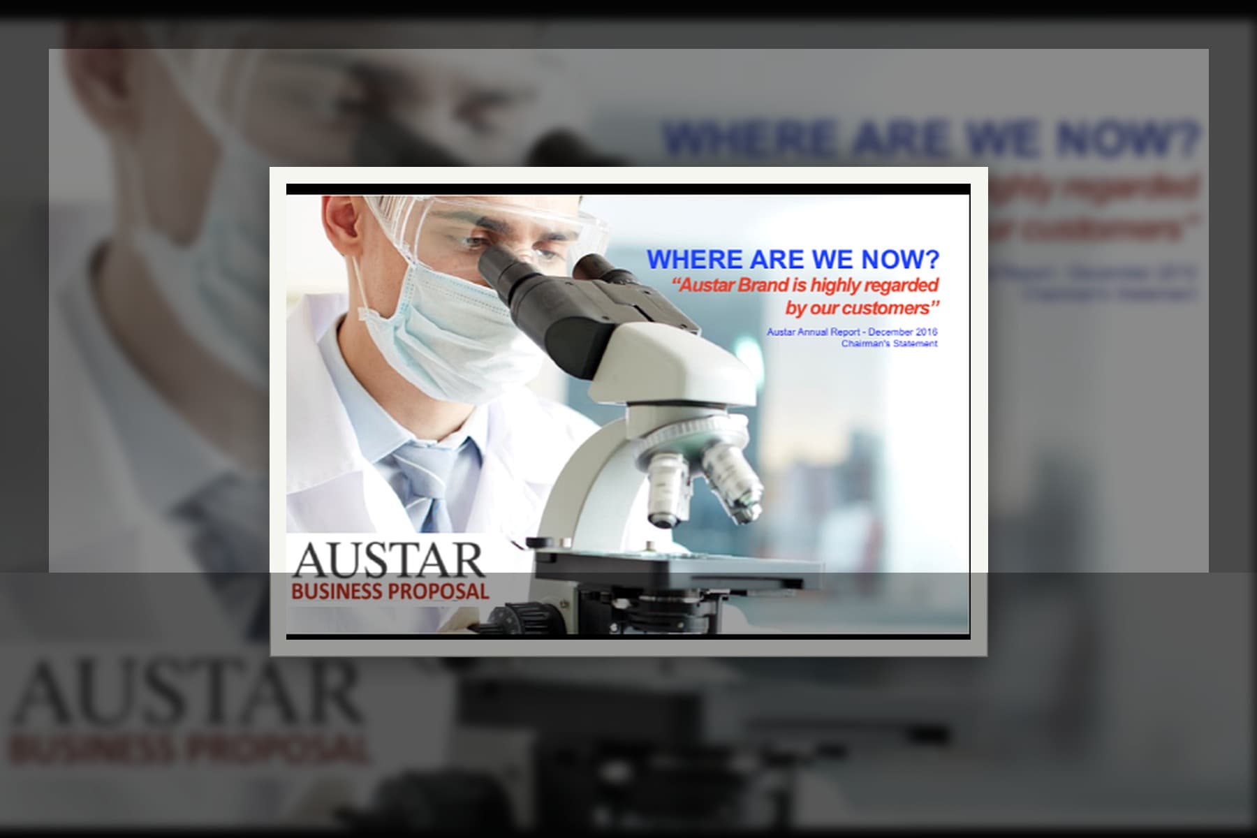 Large editorial plate for Austar Life Sciences